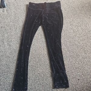 PINK Victoria's Secret Black Velvet Leggings Yoga Pants